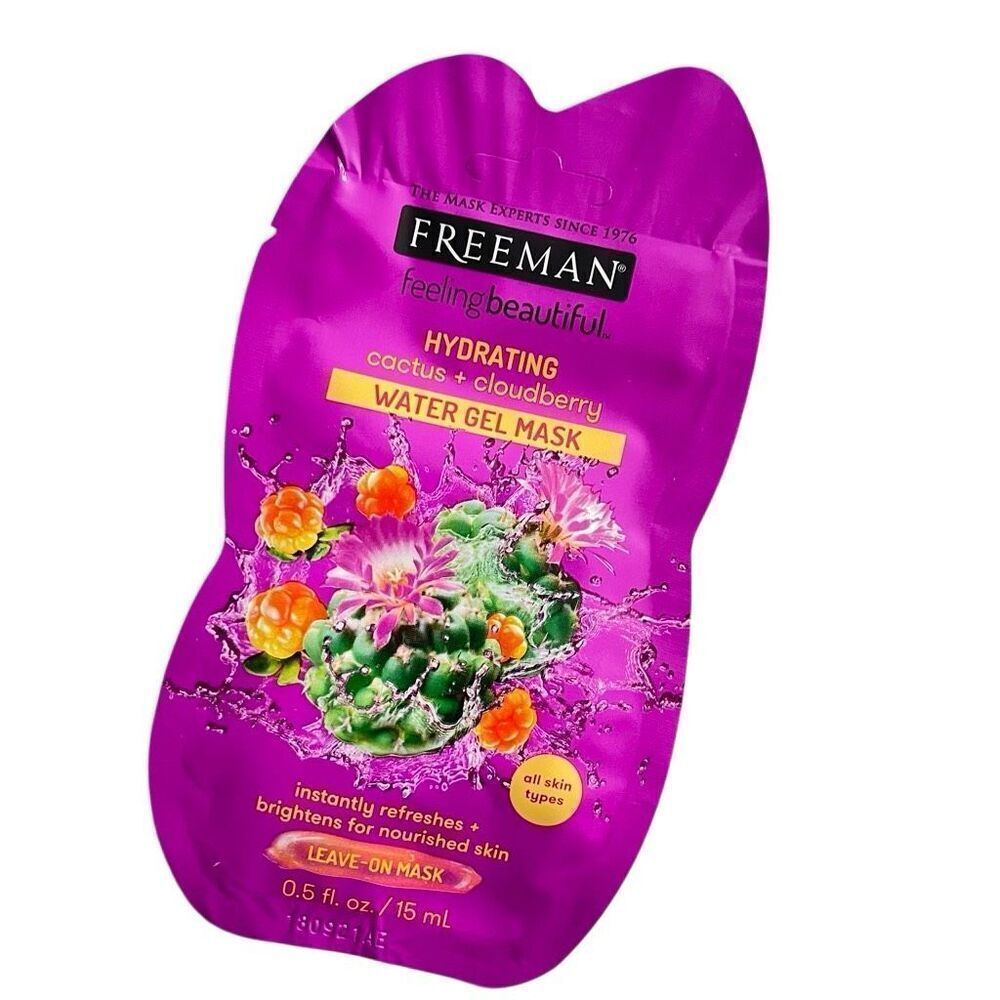 Freeman Hydrating Cactus + Cloudberry Water Gel Mask – All Skin Types, 0.5 fl oz